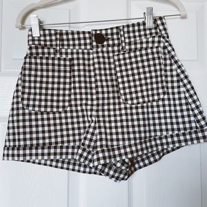 ZARA HIGH WAISTED GINGHAM SHORTS